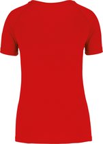 Gerecycled damessportshirt met ronde hals Red - XXL