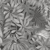 BLADEREN BEHANG | Jungle Botanisch - grijs zwart - A.S. Création PintWalls II