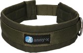AnnyX Brede Halsband - FUN - Turquoise/Bruin - Gevoerd - maat M (5) - 5cm breed - Halsomvang vanaf 42 cm tot en met 48 cm - My K9