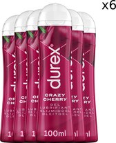 Durex Glijmiddel Crazy Cherry - Kers - waterbasis - 100ML x6