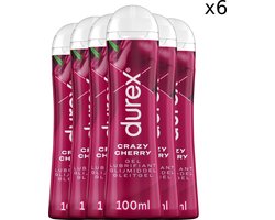 Durex Glijmiddel Crazy Cherry - Kers - waterbasis - 100ML x6