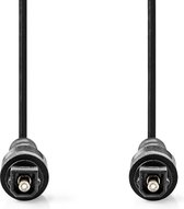 Câble Audio Optique - TosLink Male - TosLink Male - 1,00 m - Rond - PVC - Zwart - Etiquette