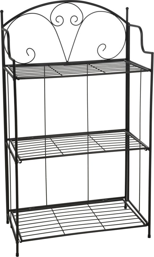 Pro garden plantenrek plantentafel zwart metaal opvouwbaar 58 x