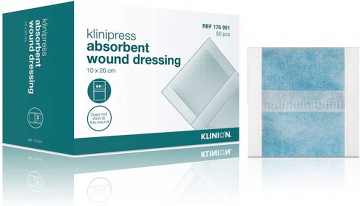 Goedkoopste Klinion absorberend wondverband zwaar pulp vulling steriel 10x20cm (35 stuks) Klinion