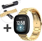 iMoshion Stalen bandje met Horlogeband inkorter Geschikt voor Fitbit Versa 3 / Sense - Goud