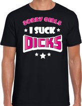 Bellatio Decorations Gay Pride shirt - sorry girls - regenboog - heren - zwart S