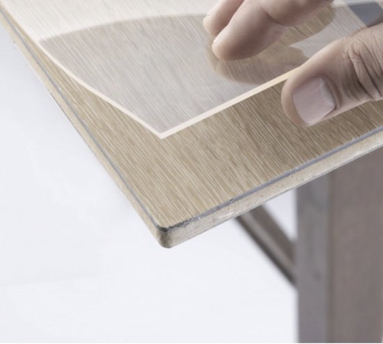 Protège table transparent - Toile cirée transparente - Toile cirée transparente - Nappe - Toile cirée transparente - 2mm - Transparent - Haute qualité - Normes UE - 100cm X 100cm