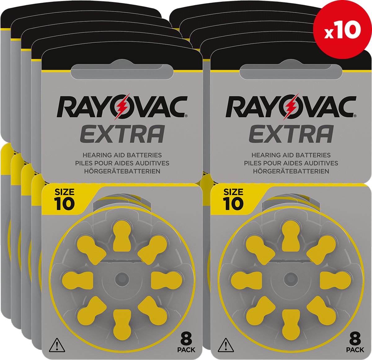 Rayovac 10 - PR70 Extra - 8 pack - 10 pakjes - 80 batterijen