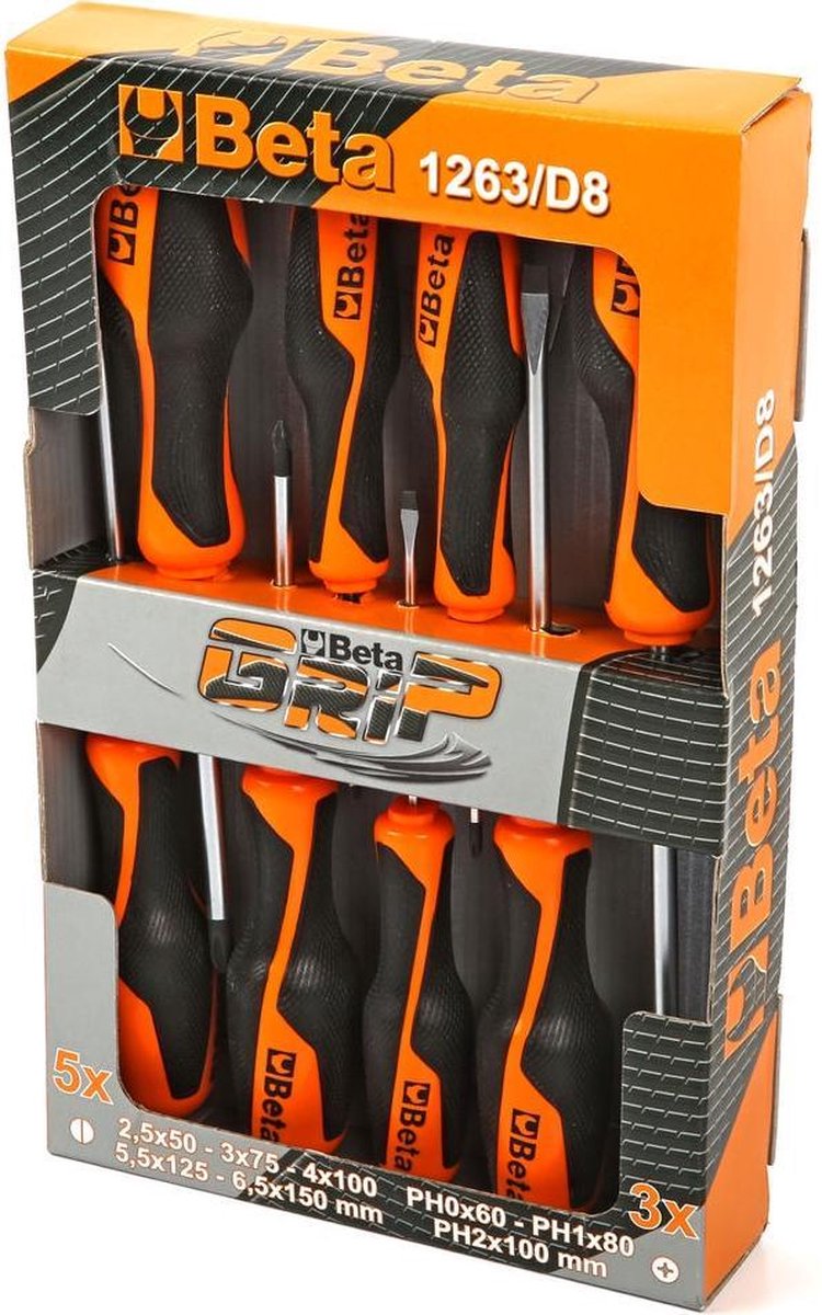 Beta 1263 /D8 Grip 8 Delige Schroevendraaierset – 012630008