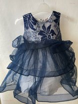 baby meisjes jurk - prinsessenjurk - donker blauw - tule - party jurk - Feestjurk - Maat - 110