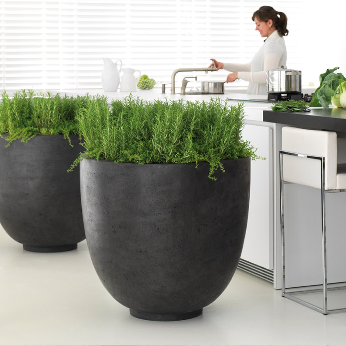 Luxe Plantenpot XL Steen Look Grote Bloempot Voor Buiten En Binnen 