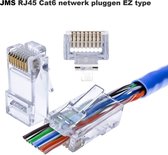 RJ45 krimp connectoren (UTP) met doorsteekmontage voor CAT5 / CAT6 netwerkkabel (vast/flexibel) -10 stuks JMS