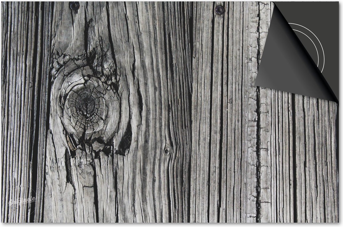 Inductie beschermer 65x52 - afdekplaat inductie mat - Dietrix Kookplaat beschermer - Base - Hout en Boom - Zwart Wit Noest