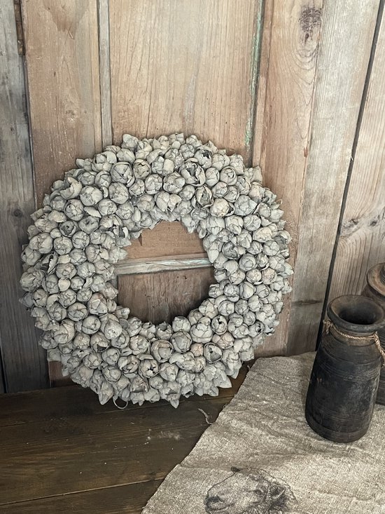 Couronne Krans - Coco fruit wreath grey mist 40 cm.