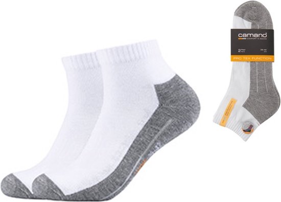 CAMANO Quarter Pro Tex function sokken 2 PACK Wit 39/42 Badstof zool zonder knellende elastiek wandelsokken sportsokken werksokken