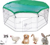 MaxxPet Clapier avec couvercle - Enclos pour lapins - Enclos pour lapins avec parasol - Cage pour rongeurs - Enclos pour animaux - 80x75cm x 8 pièces