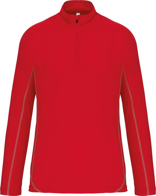 Herensportshirt met lange mouwen ¼ rits 'Proact' Rood - XXL