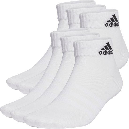 adidas Sportswear Thin and Light Sportswear Ankle Socks 6 Pairs - Unisex - Wit- 43-45