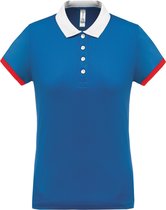 Damessportpolo 'Proact' met korte mouwen Royal Blue/White/Red - XL