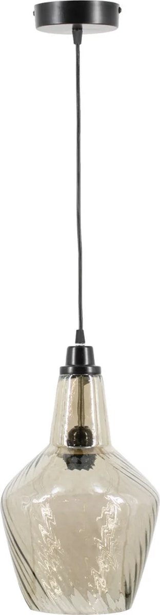 Hanglamp - Hanglamp Eetkamer - Hanglampen Woonkamer - Hanglamp Slaapkamer - Vintage - Glas - Zwart