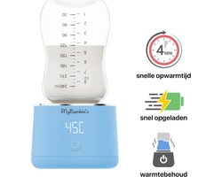 MyBambini's Flessenwarmer Pro™ - Draagbare Baby Flessenwarmer voor Onderweg - Blauw - Geschikt voor AVENT Philips, Chicco & Dodie