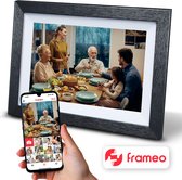 Lumbit Digitale Fotolijst met WiFi - Gratis Frameo App - Fotokader - Collage - 16GB - Full HD IPS-Scherm - 10.1 Inch - Afneembaar Houten Frame - Touchscreen - Vaderdag Cadeau