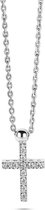 Twice As Nice Halsketting in zilver, kruis 12 mm, zirkonia zilverkleur 40 cm