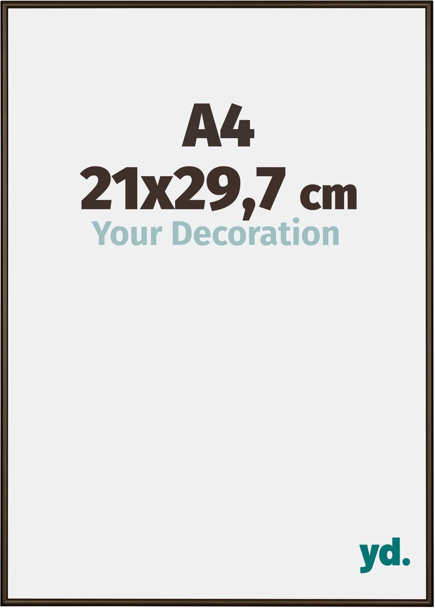 yd. Your Decoration - Fotolijst A4 21x 29,7 cm - Aluminium - Walnoot Structuur - New York