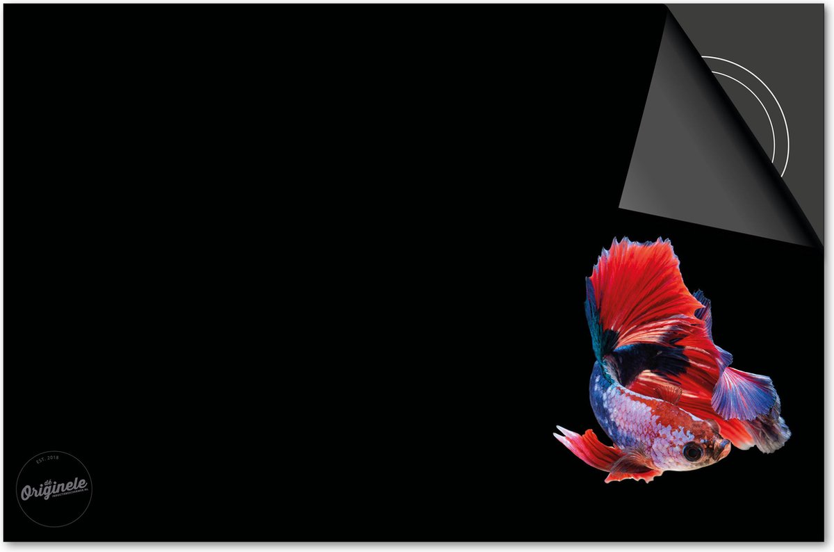 Inductie beschermer 65x52 - afdekplaat inductie mat - Dietrix Kookplaat beschermer - Base - Under the Sea - Vis Rood Blauw