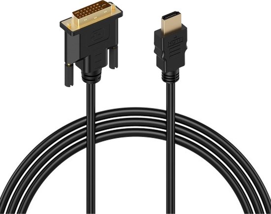 MMOBIEL HDMI naar DVI Kabel Adapter – Bi-directionele DVI-D Dual Link naar HDMI Kabel Converter ondersteunt alle hoge resoluties LCD en LED Displays - Hoge-snelheid vergulde connectoren - 1 m