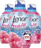 3x Lenor Wasverzachter Fresh Air Flower Blossom 57 Wasbeurten 798 ml