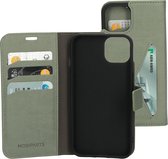 Mobiparts hoesje geschikt voor Apple iPhone 13 - Wallet/Boekhoesje - Eco Leer - Magneet Sluiting - Opberg vakken - Groen