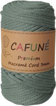 Cafuné Macrame koord- Premium -Eucalyptus-3 mm-75 mt-250gr-Gevlochten koord-niet uitkambaar-Gerecycled-Haken-Macramé-Koord-Touw-Garen-Duurzaam Katoen