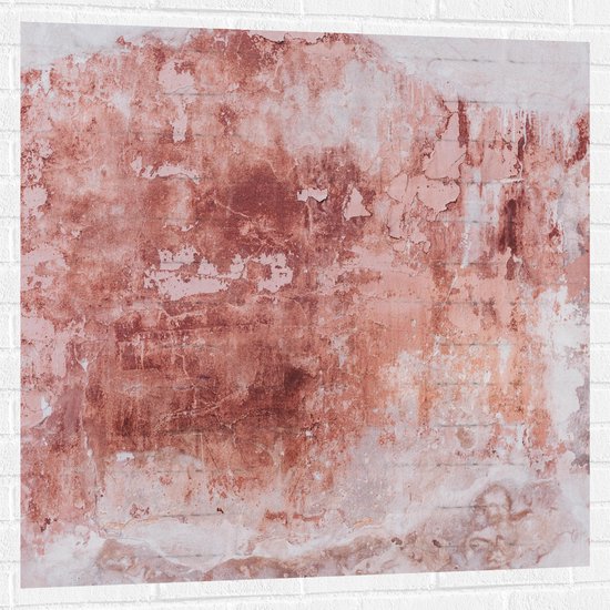 Muursticker - Textuur en Vlekken Bruin op Muur - 100x100 cm Foto op Muursticker