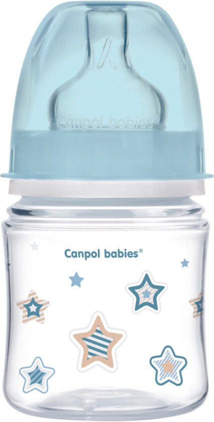Babyflesje - Canpol Babies NEWBORN BABY (blauw) Easy Start Anti-Koliek babyfles 0m+, 120 ml 120 ml