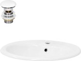 Lavabo ovale 57x19,5x48,5 cm céramique blanche ML- Design