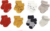 Noppies - 8 paar sokken - in Cadeaudoosje - Ginger - Oker - Snow stip - Snow gestreept - Taupe effen - Oatmeal effen - 3-6 Maanden - Maat 62-68