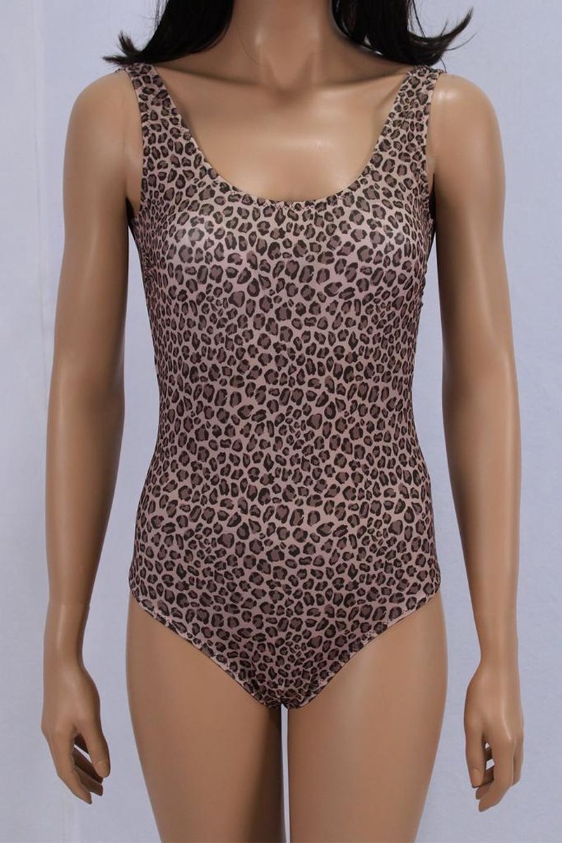 Zwempak- Leopard print Badpak- Dames Badmode Tank Bikini Strandkleding Zwemkleding 424- Leopard print- Maat 40/S-merkloos / sans marque 1