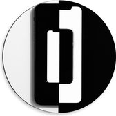 Dibond Muurcirkel - Witte en Zwarte Tegenovergestelde Vlakken - 50x50 cm Foto op Aluminium Muurcirkel (met ophangsysteem)