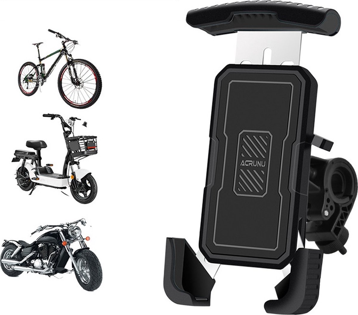 telefoonhouder fiets met 360 graden rotatie -Geschikt voor mobiele 4,5-7 inch telefoons - Gsm houder- fiets Telefoonstandaard- voor fiets, scooter en motor-Zwart