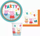 Peppa Pig party set / verjaardag, servetten, bordjes en bekers.