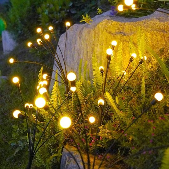 Solar Tuinverlichting - Sfeerverlichting - 6 pots x 2 - vuurvliegjes - Zonne Energie - Waterdicht - Prikspots -
