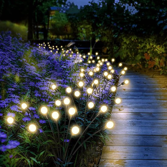 Solar Tuinverlichting - Sfeerverlichting - 6 pots x 2 - vuurvliegjes - Zonne Energie - Waterdicht - Prikspots -