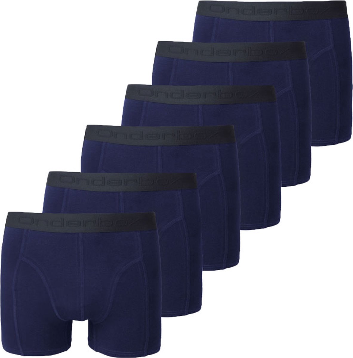 Onderbox boxershorts stretch katoen 6-pack blauw