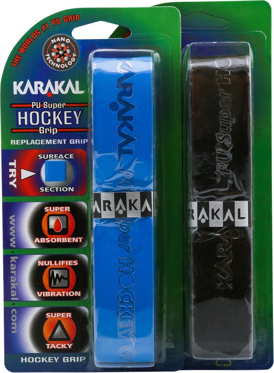 karakal grips - 2 stuks - zwart en blauw - Karakal