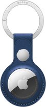 Rosso Element Apple AirTag Sleutelhanger Kunstleer Hoesje | Hanger | Case Blauw