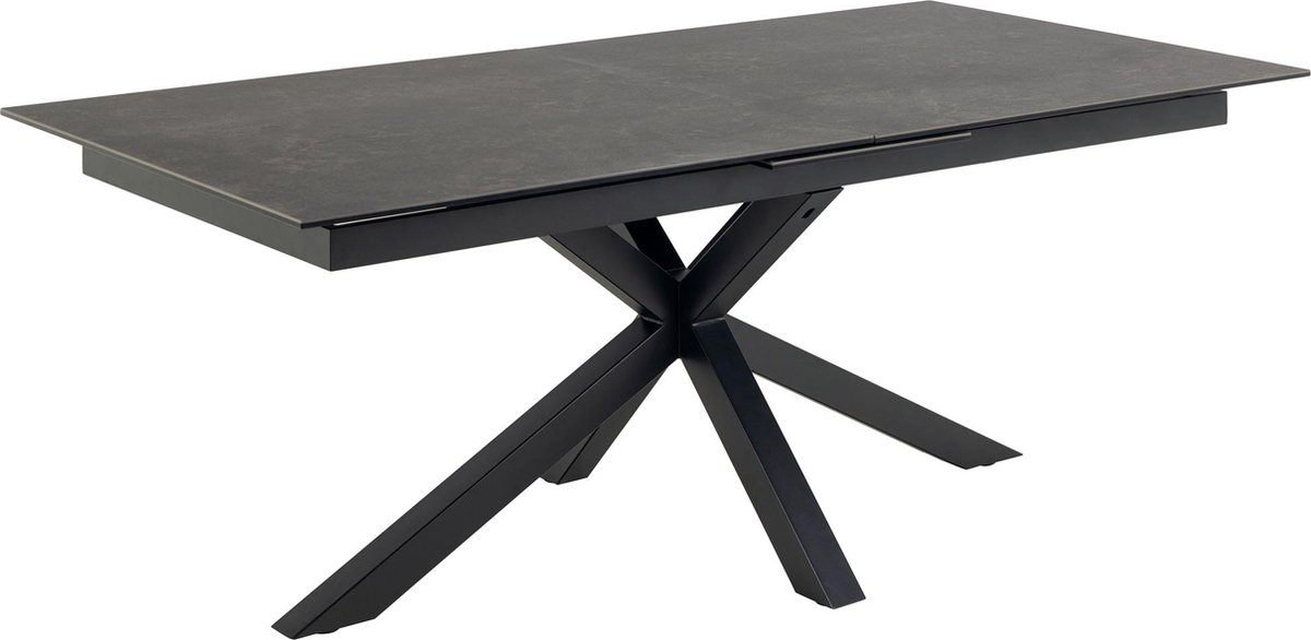 Giga Living Eettafel Durgan Zwart Uitschuifbaar 200/240x100cm - Giga Living