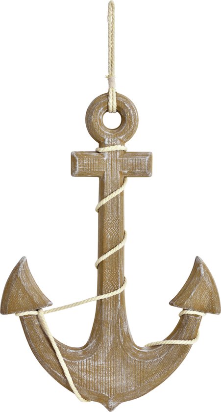 Ancre de navire pour mur / mur - Bois - 42 x 60 cm - Décorations maritimes pour l'intérieur