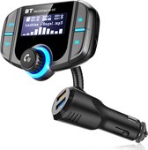 DrPhone BC8 Draadloos Auto FM Transmitter + Handsfree Bluetooth Carkit + Dual USB Input – QC 3.0 Quick Charge – Qualcomm Compatibel Snellaadfunctie – Line in/out – Micro SD – Multi