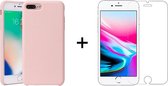 iPhone 7 plus hoesje roze - Apple iPhone 8 plus hoesje roze siliconen case hoes cover hoesjes - 1x iPhone 7 plus 8 plus screenprotector